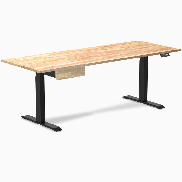 Desky Dual Rubberwood Standing Desk With Drawer