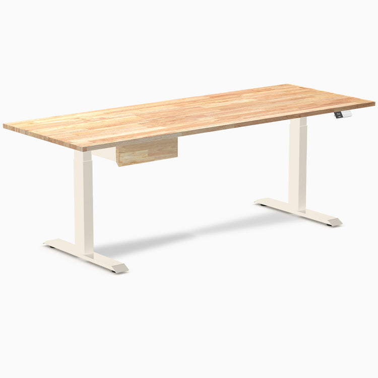 Desky Dual Rubberwood Standing Desk With Drawer