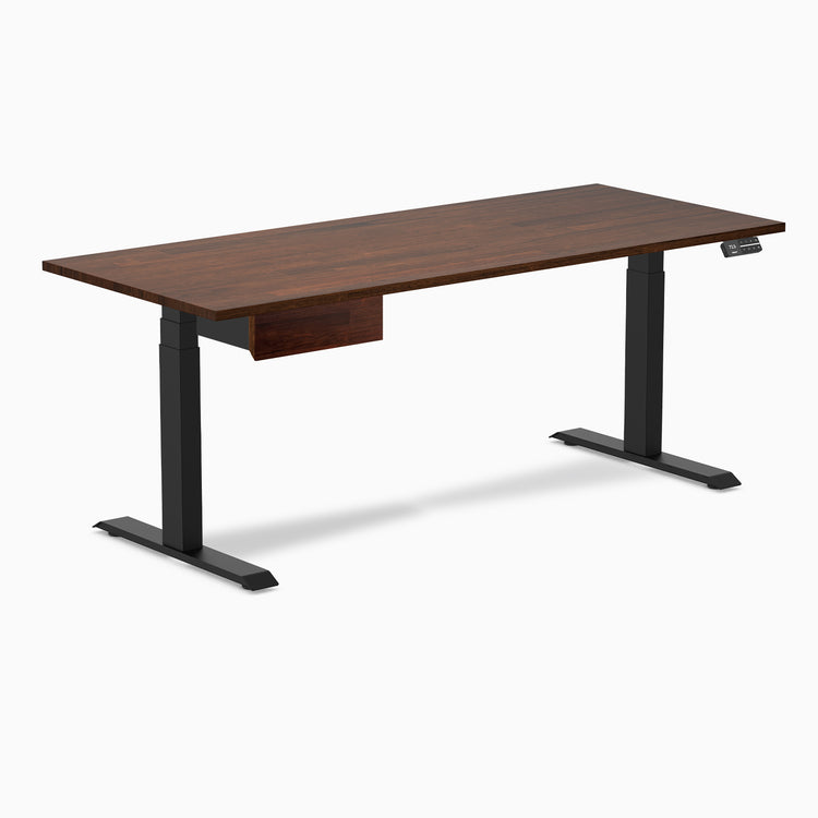 Desky Dual Rubberwood Standing Desk With Drawer