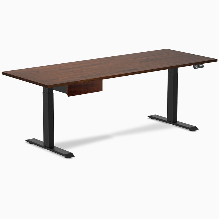 Desky Dual Rubberwood Standing Desk With Drawer