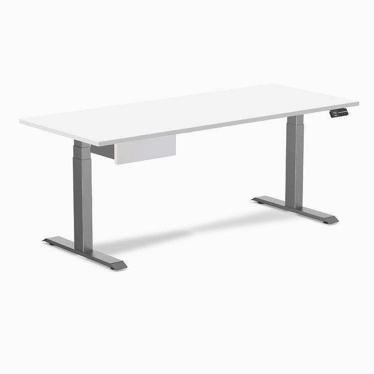 Desky Dual Melamine Standing Desk With Drawer