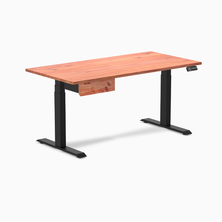 Desky Dual Softwood Standing Desk With Drawer