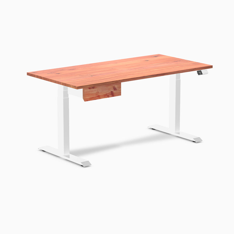 Desky Dual Softwood Standing Desk With Drawer