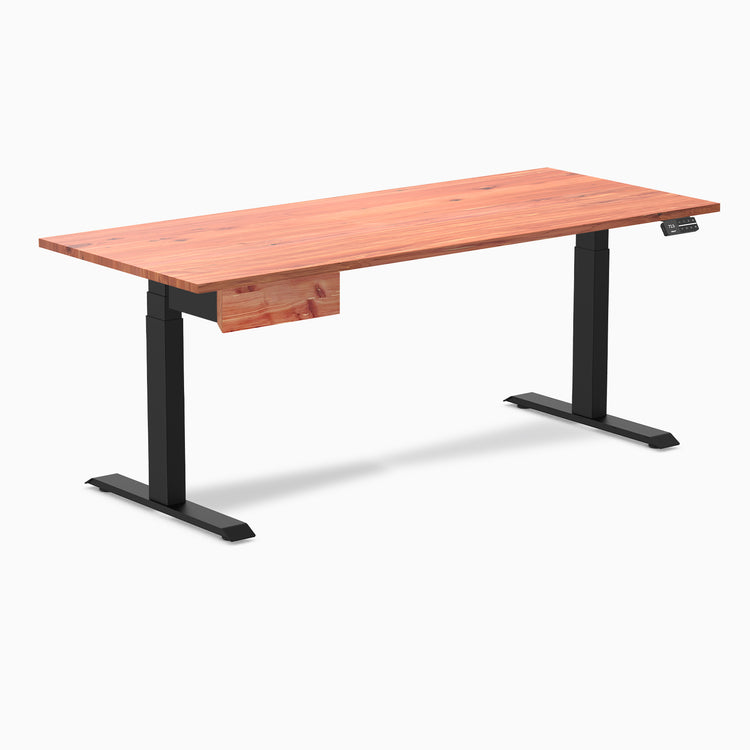 Desky Dual Softwood Standing Desk With Drawer