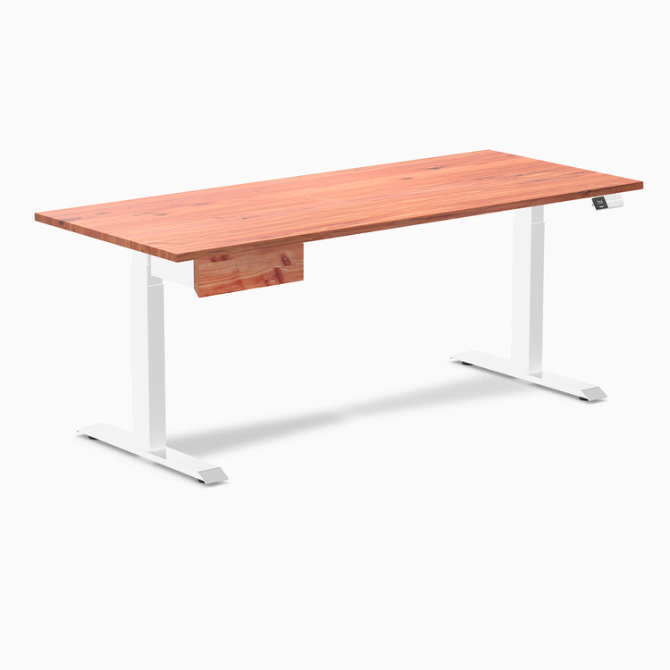 Desky Dual Softwood Standing Desk With Drawer