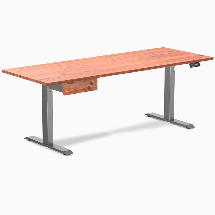 Desky Dual Softwood Standing Desk With Drawer