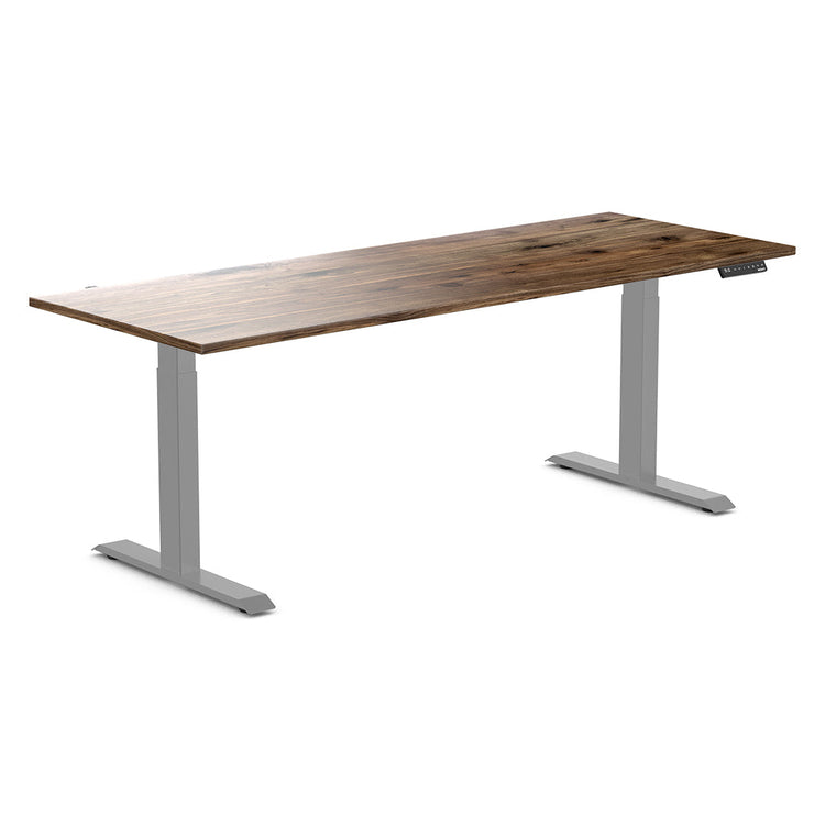 Almost Perfect Desky Dual Hardwood Sit Stand Desk-Natural Walnut Desky®