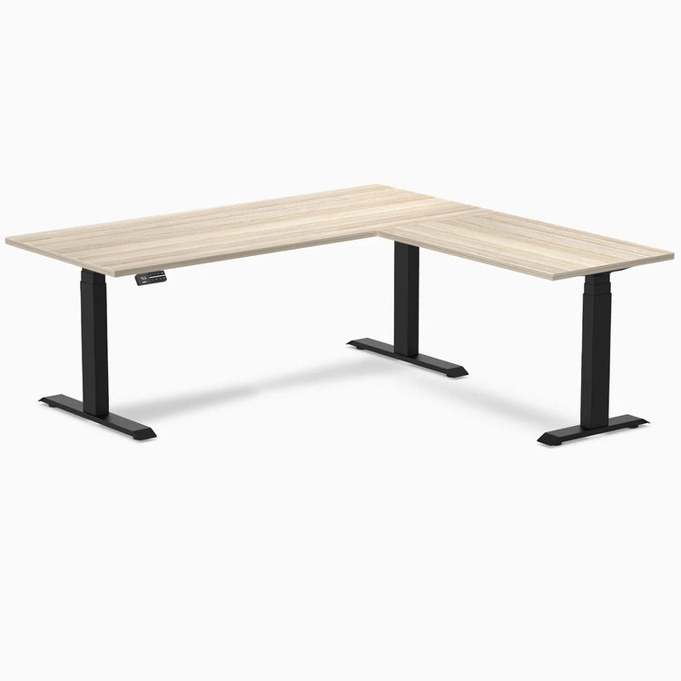 Desky Eco L-Shape Melamine Sit Stand Desk
