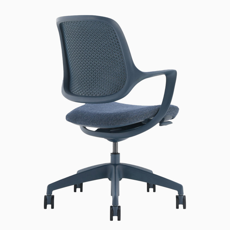 Blue low back office desk chair