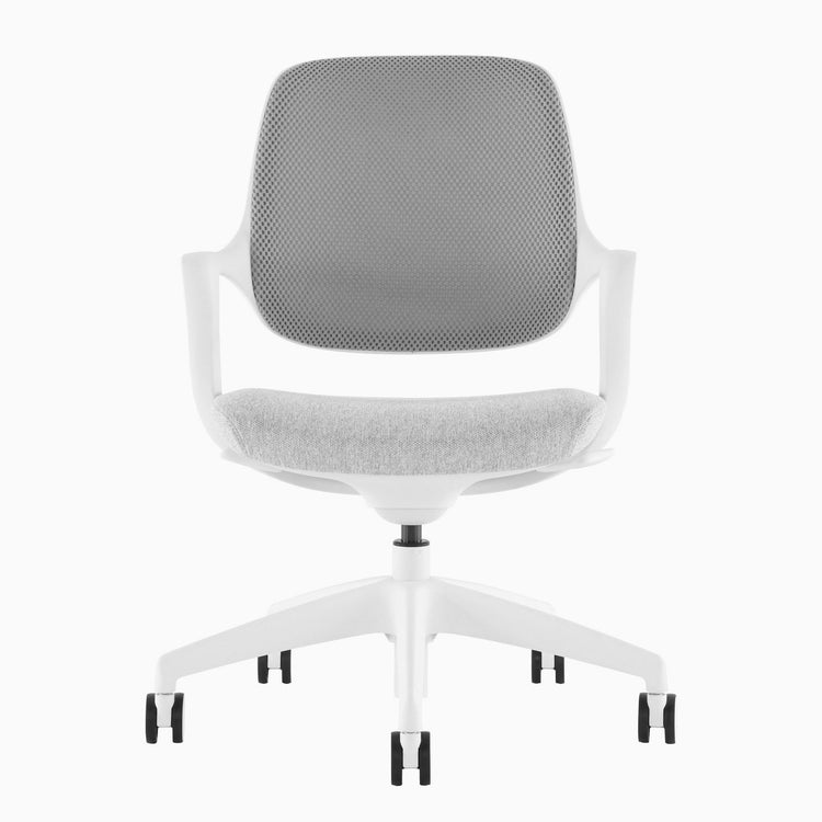 White low back mesh office chair