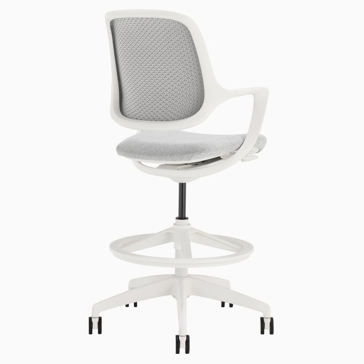 White low back drafting chair
