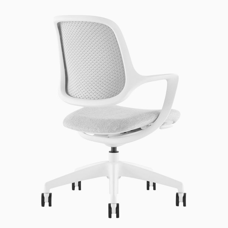 Low back minimalist white office chair