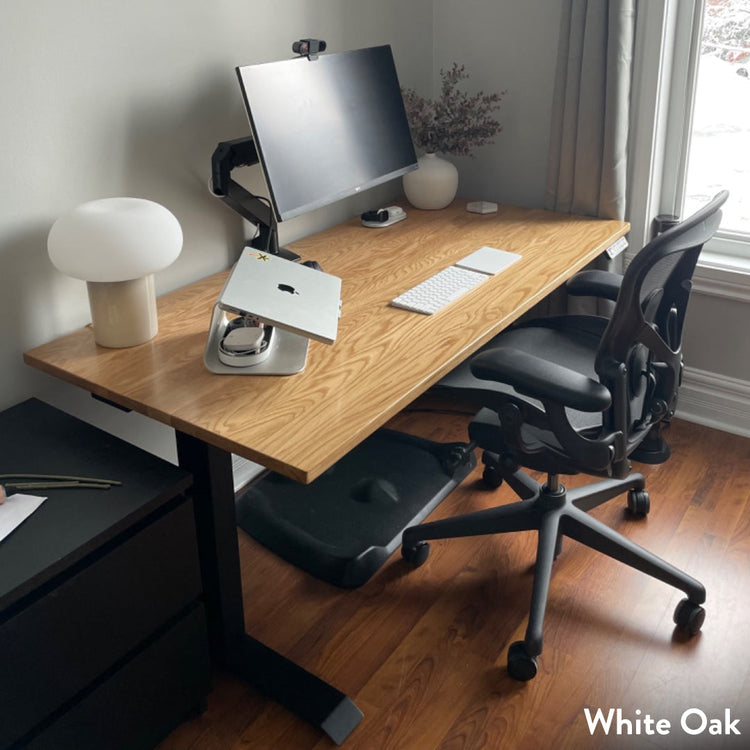 Desky Dual Hardwood Sit Stand Desk Pheasantwood -Desky®