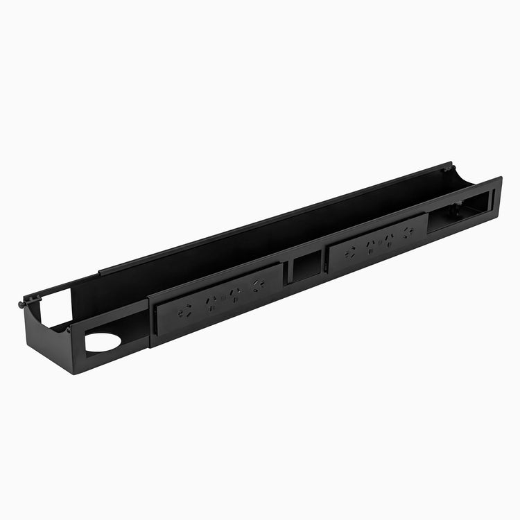 Desky Australia integrated cable channel in black - 8 power