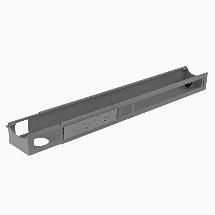 Desky Australia integrated cable channel in grey - 4 power