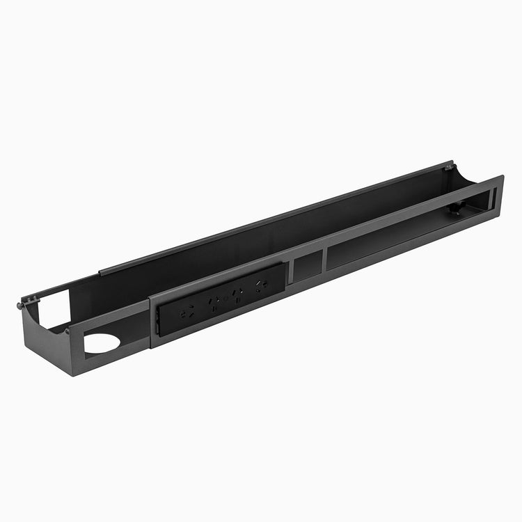 Desky Australia integrated cable channel in space grey - 4 power