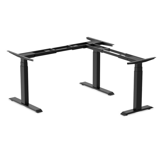 Desky Sit Stand L-Shape Desk Frame-Matte Black Desky®