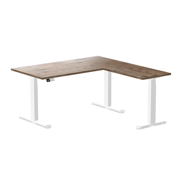 l-shape hardwood height adjustable desk