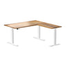 l-shape hardwood height adjustable desk