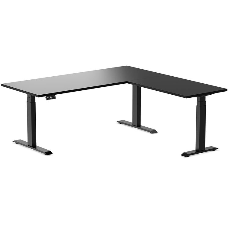 Desky Eco L-Shape Melamine Sit Stand Desk-Black Desky®