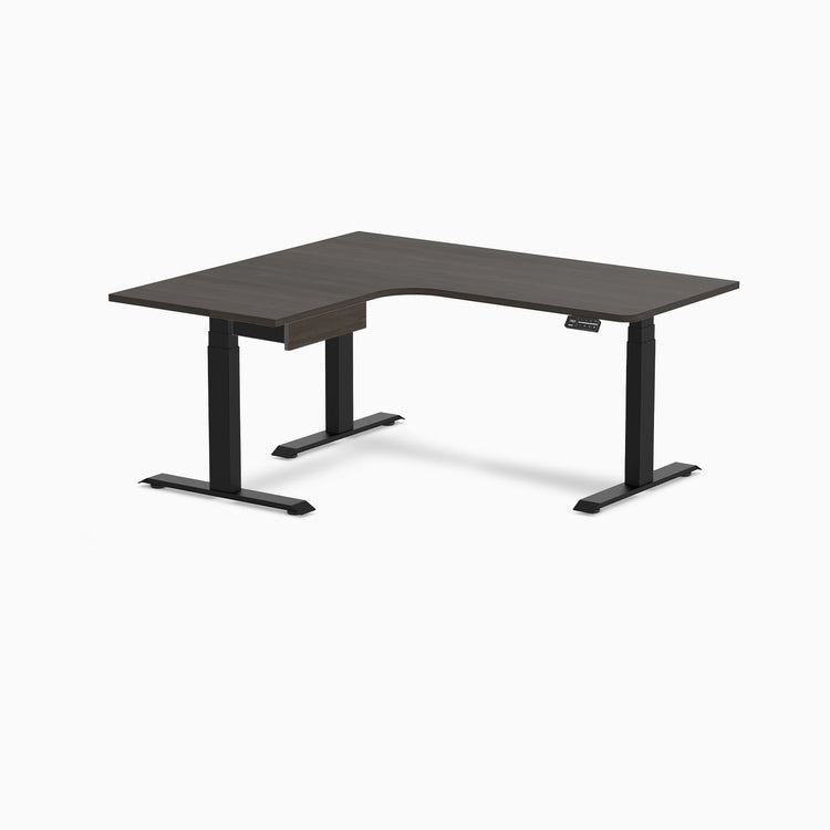 Desky L-Shape Melamine Standing Desk With Drawer