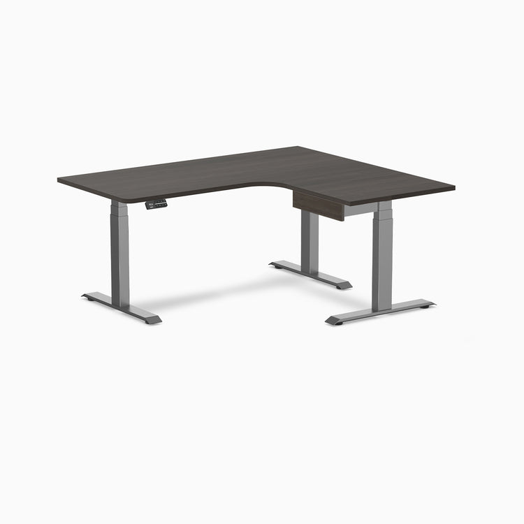 Desky L-Shape Melamine Standing Desk With Drawer