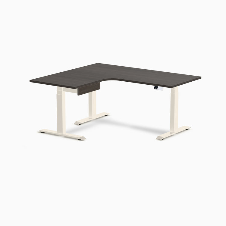 Desky L-Shape Melamine Standing Desk With Drawer