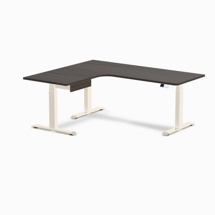 Desky L-Shape Melamine Standing Desk With Drawer