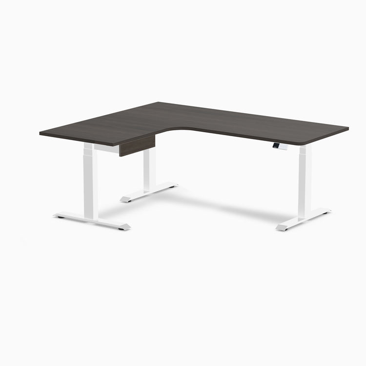 Desky L-Shape Melamine Standing Desk With Drawer