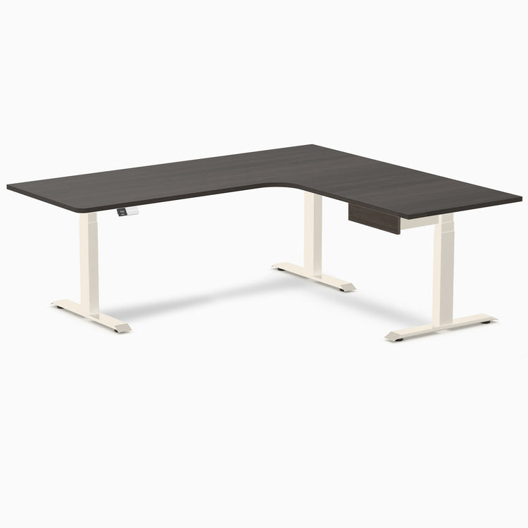 Desky L-Shape Melamine Standing Desk With Drawer