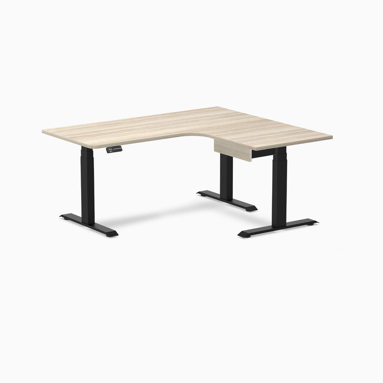 Desky L-Shape Melamine Standing Desk With Drawer