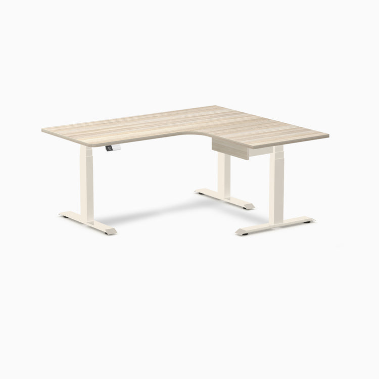 Desky L-Shape Melamine Standing Desk With Drawer