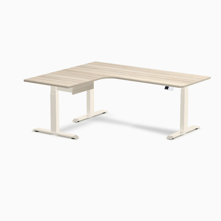 Desky L-Shape Melamine Standing Desk With Drawer