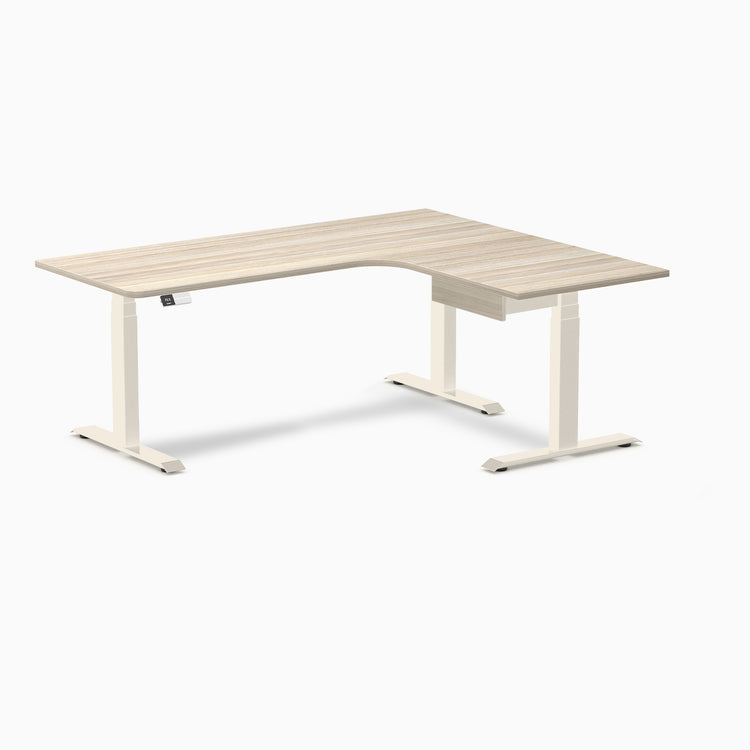 Desky L-Shape Melamine Standing Desk With Drawer