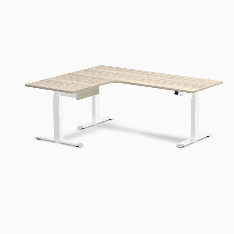 Desky L-Shape Melamine Standing Desk With Drawer