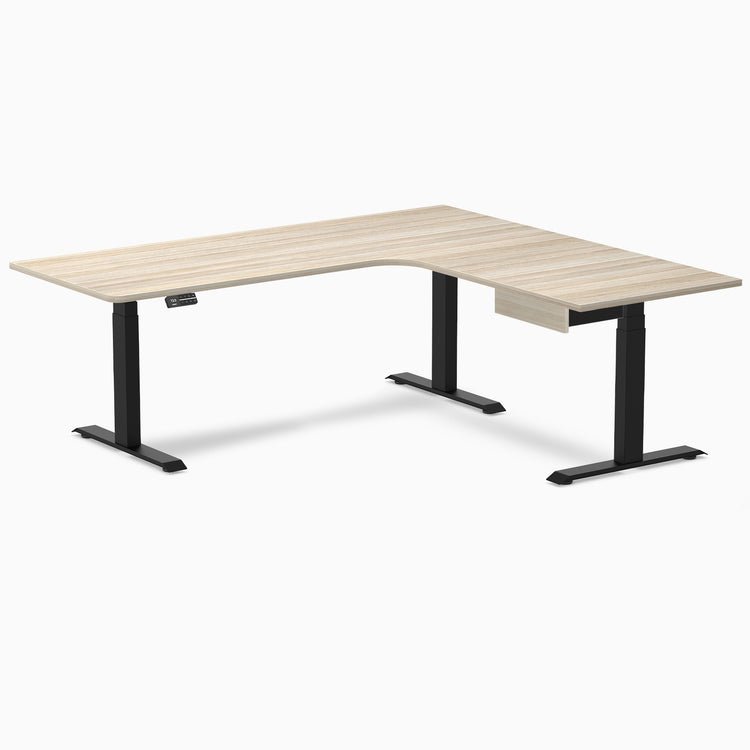 Desky L-Shape Melamine Standing Desk With Drawer