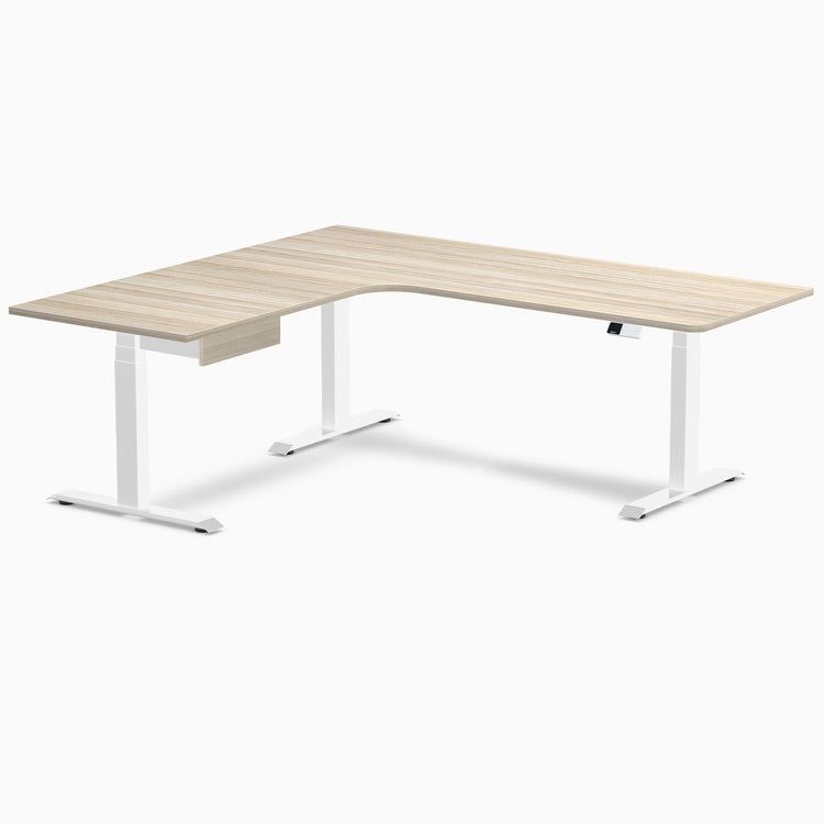 Desky L-Shape Melamine Standing Desk With Drawer