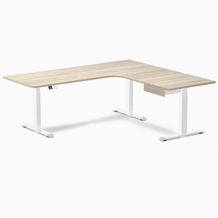 Desky L-Shape Melamine Standing Desk With Drawer
