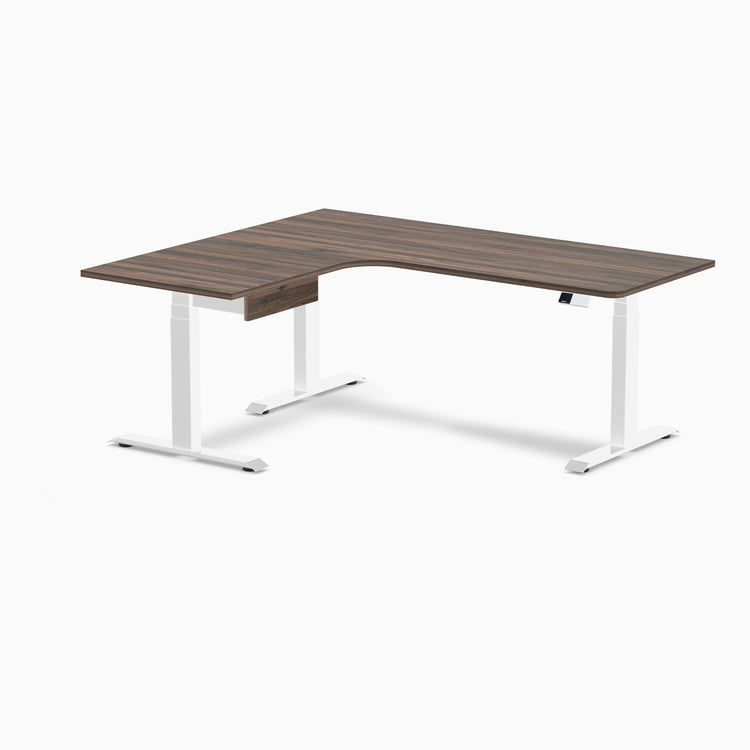 Desky L-Shape Melamine Standing Desk With Drawer