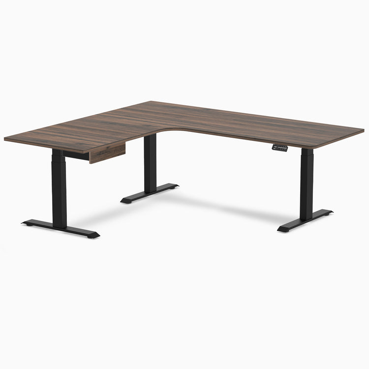 Desky L-Shape Melamine Standing Desk With Drawer