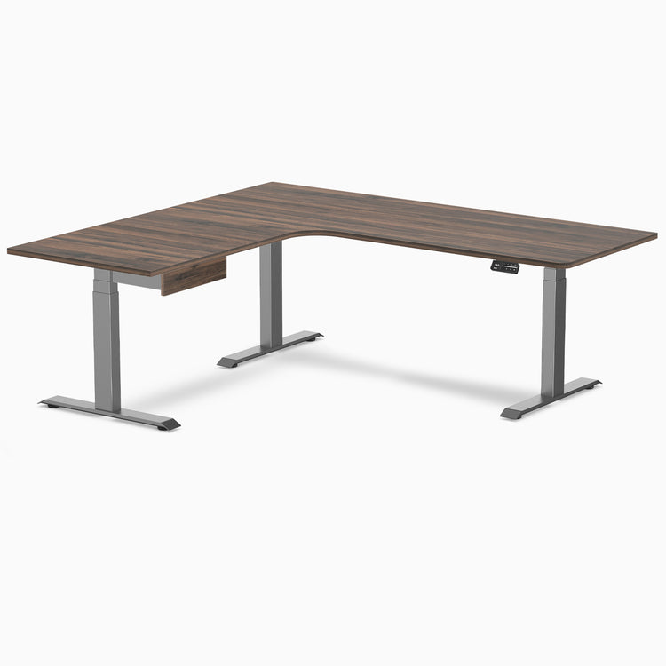 Desky L-Shape Melamine Standing Desk With Drawer