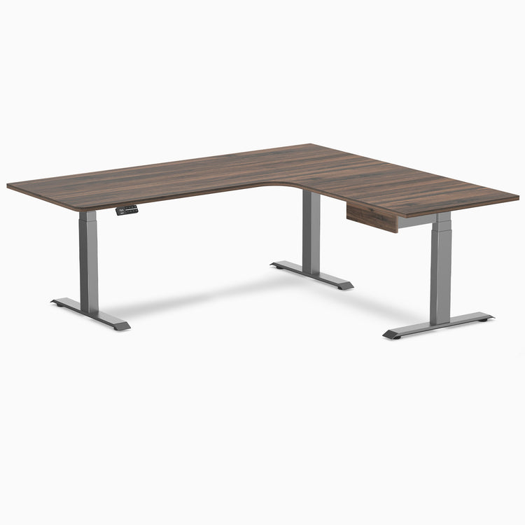 Desky L-Shape Melamine Standing Desk With Drawer