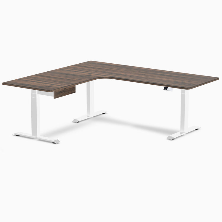 Desky L-Shape Melamine Standing Desk With Drawer