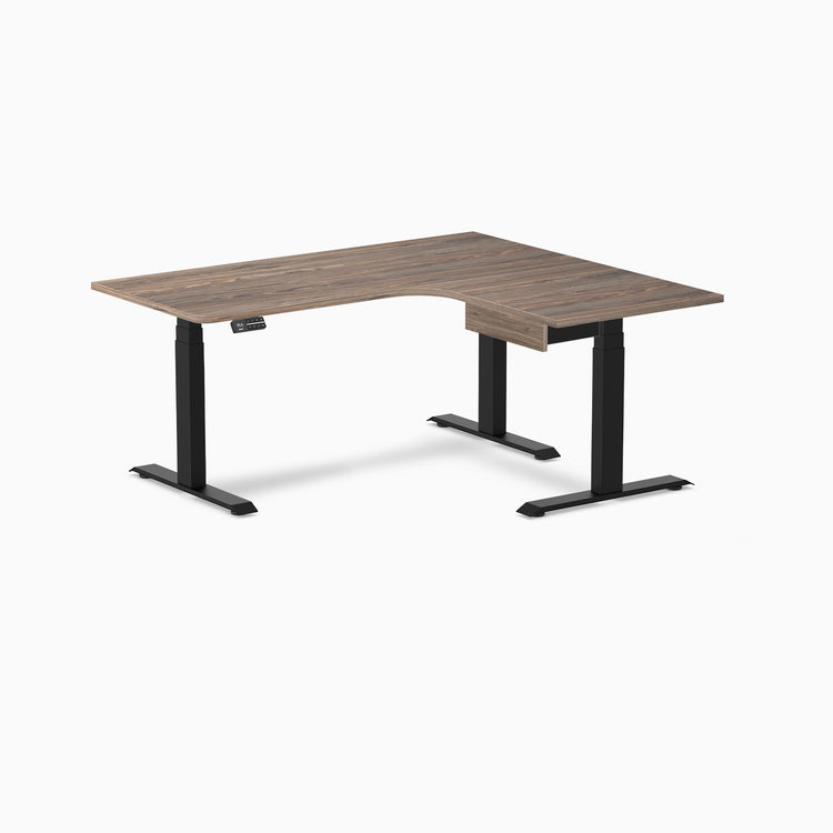 Desky L-Shape Melamine Standing Desk With Drawer