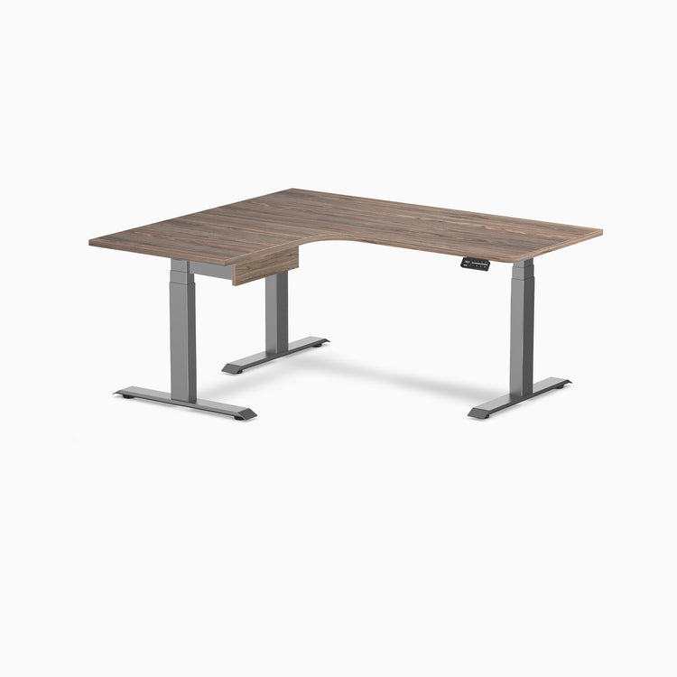 Desky L-Shape Melamine Standing Desk With Drawer