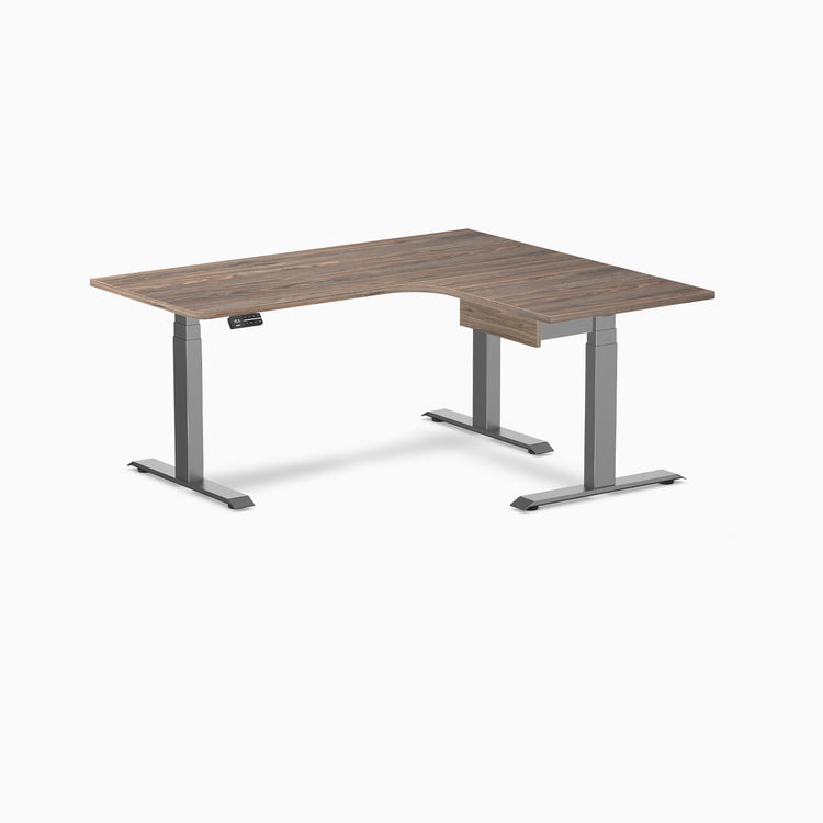 Desky L-Shape Melamine Standing Desk With Drawer
