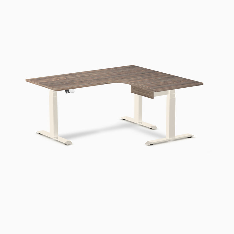Desky L-Shape Melamine Standing Desk With Drawer