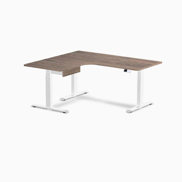 Desky L-Shape Melamine Standing Desk With Drawer
