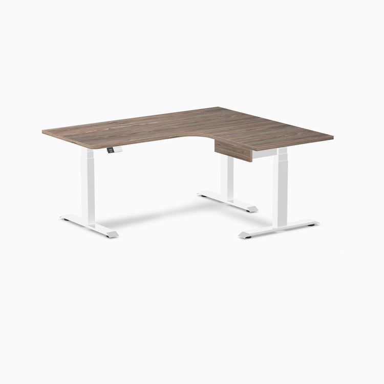 Desky L-Shape Melamine Standing Desk With Drawer
