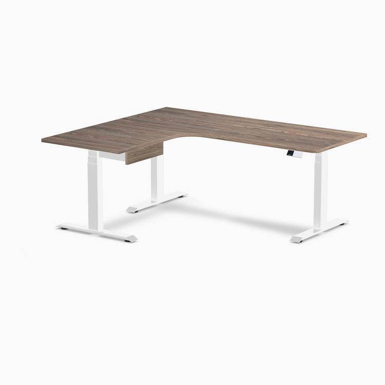 Desky L-Shape Melamine Standing Desk With Drawer